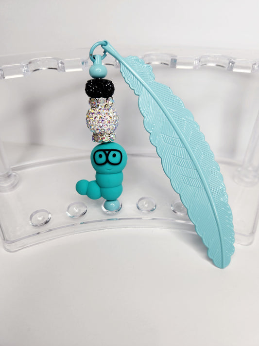 Bookworm Feather Bookmarks
