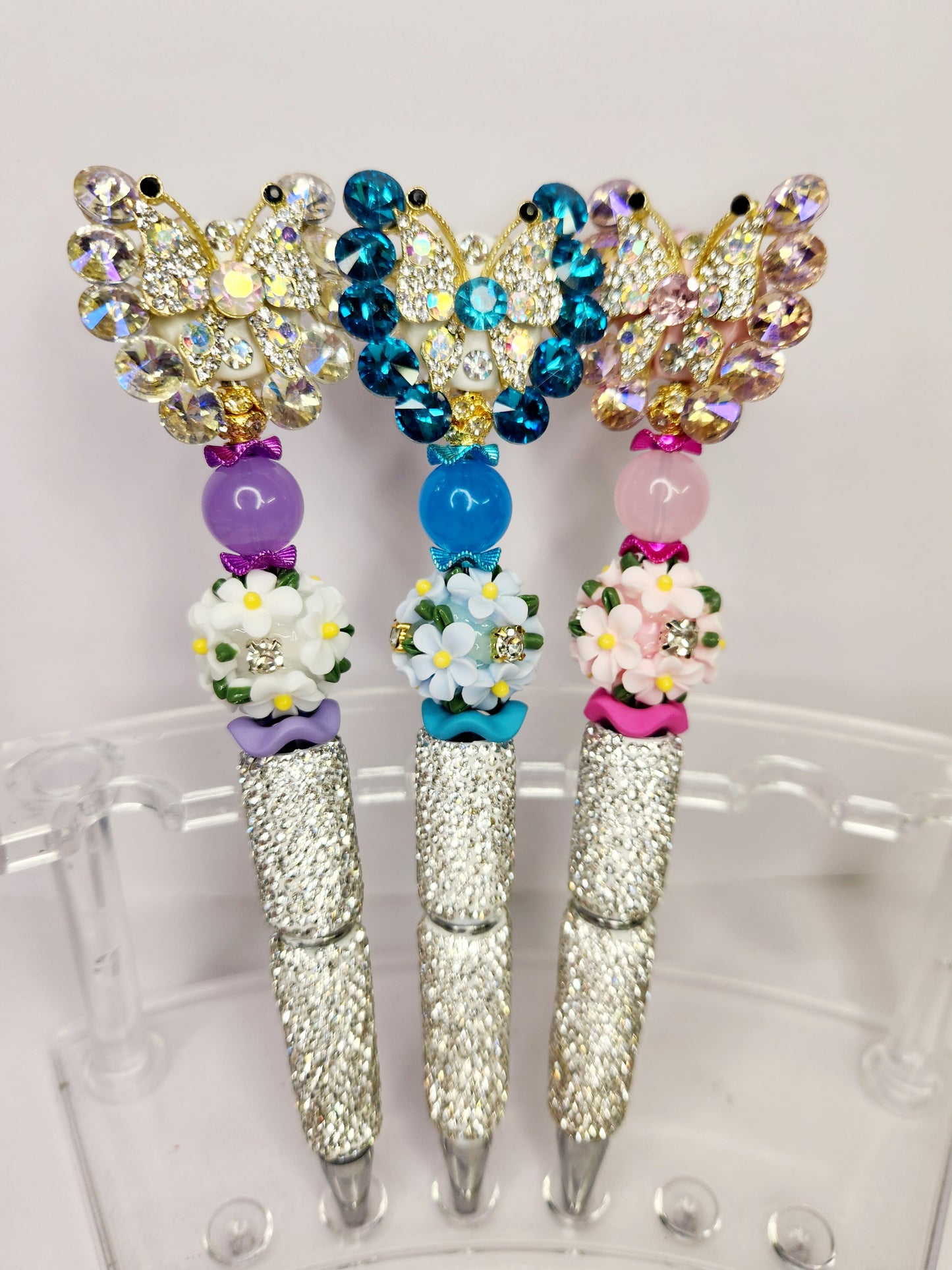Butterfly on Rhinestone Pen