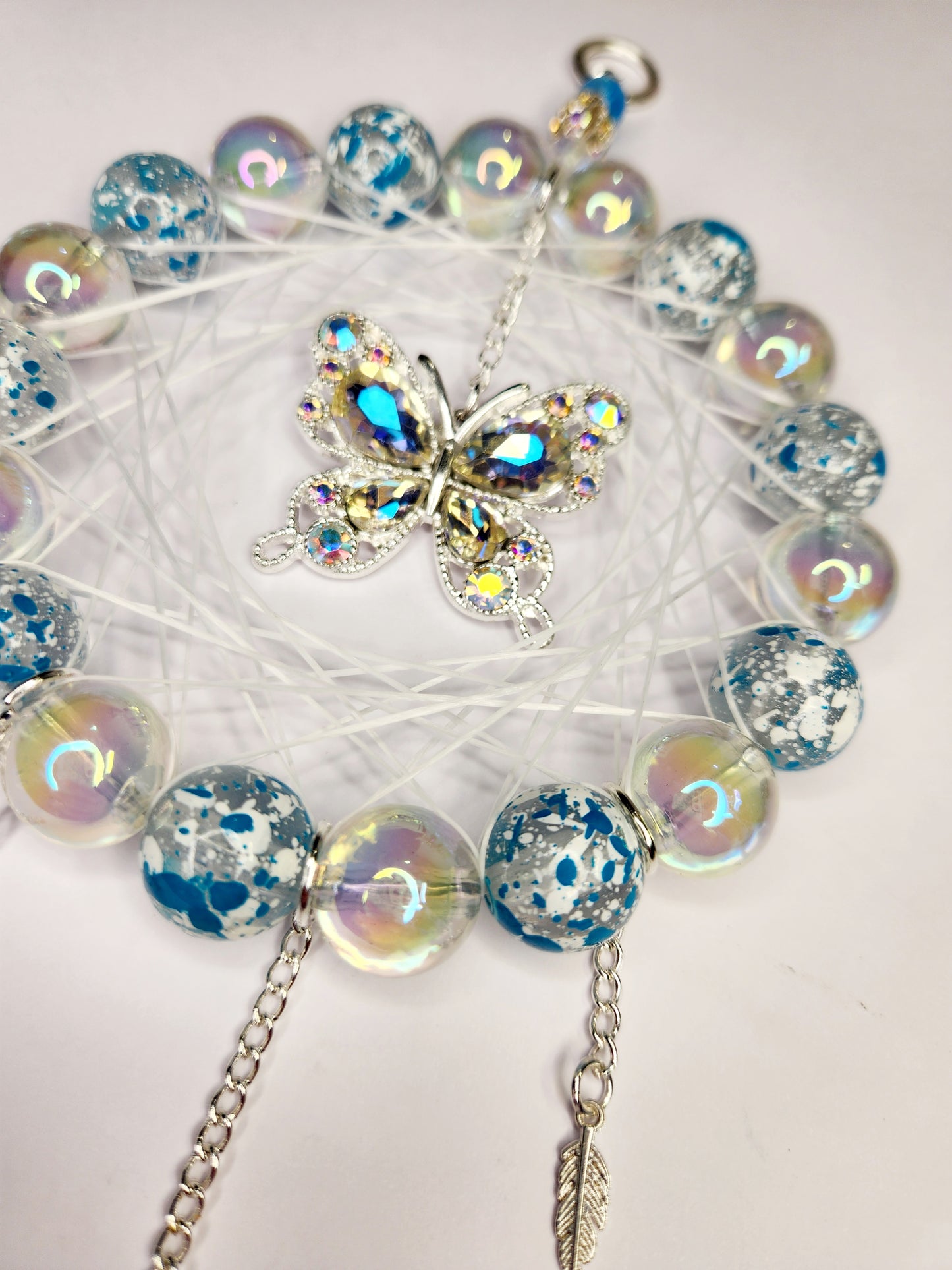 Speckled Blue , Bling Butterfly Dreamcatcher