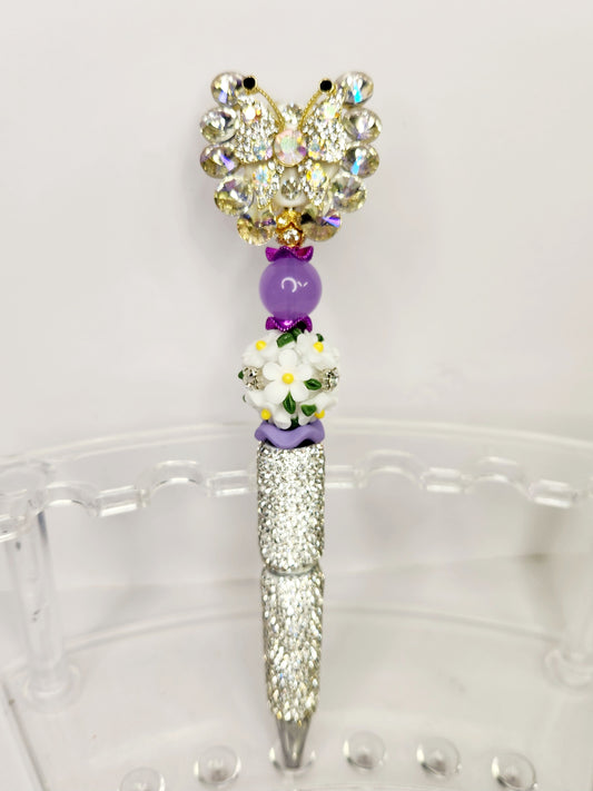 Butterfly on Rhinestone Pen