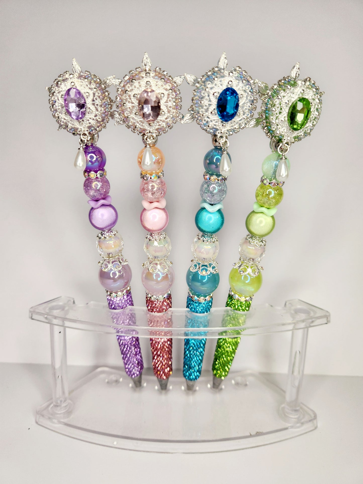 Extended Rhinestone Spinner Pens