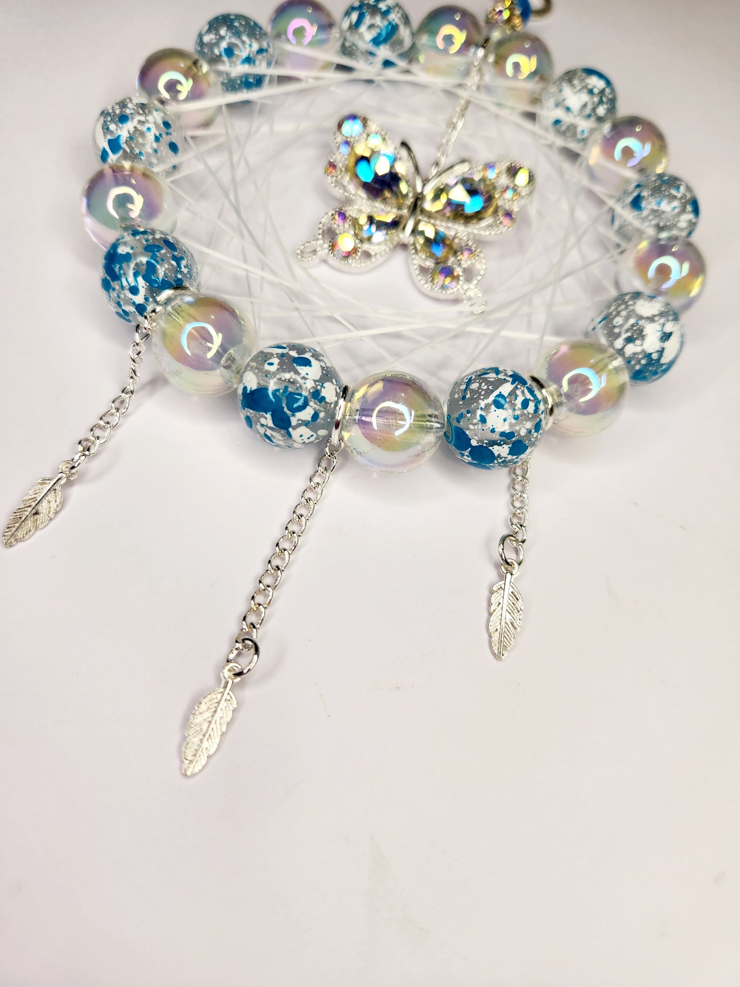 Speckled Blue , Bling Butterfly Dreamcatcher