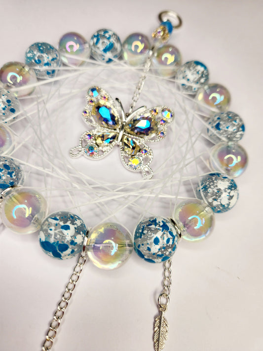 Speckled Blue , Bling Butterfly Dreamcatcher