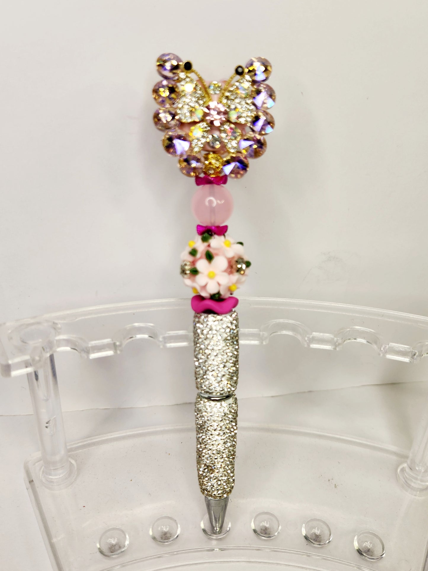 Butterfly on Rhinestone Pen