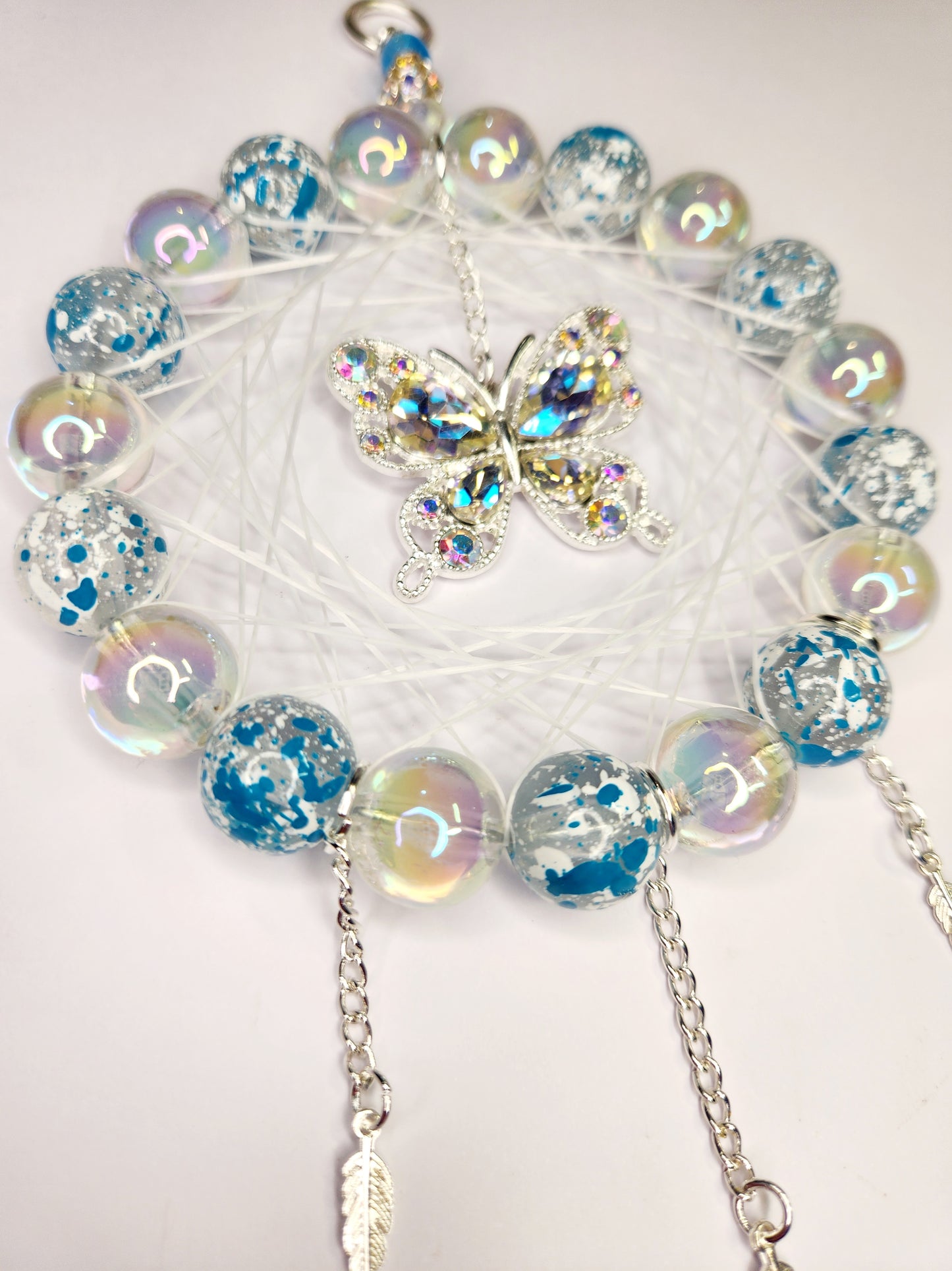 Speckled Blue , Bling Butterfly Dreamcatcher